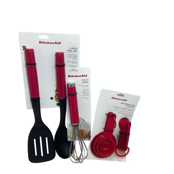KitchenAid Hot Pink Hibiscus 12 pc. Utensils Set NEW WITH TAGS! - Picture 1 of 9